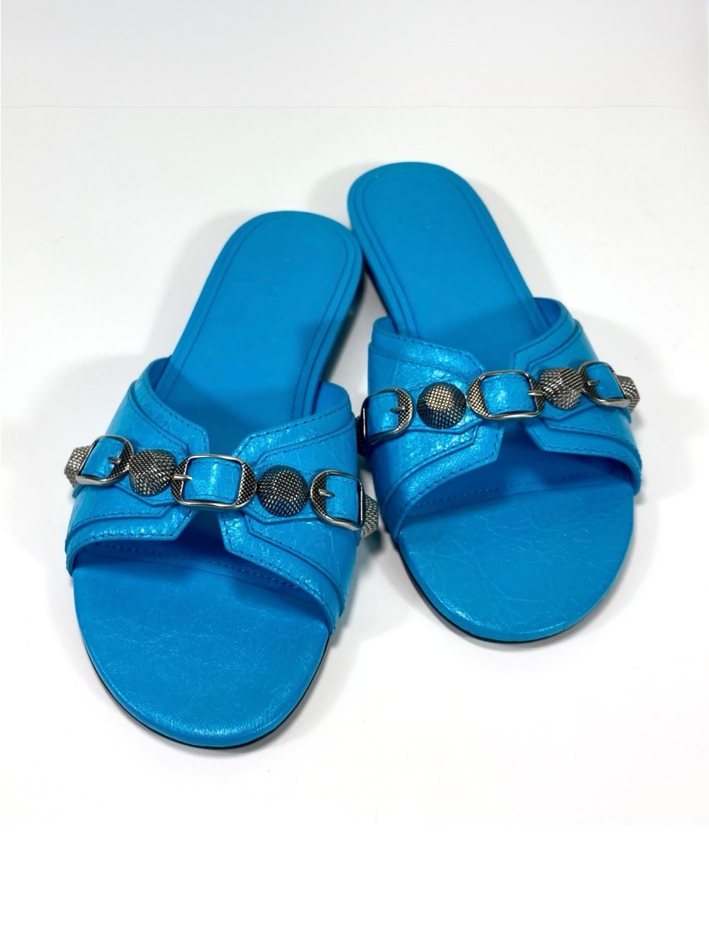 NWB Balenciaga Cagole Slide Sandal Cyan Size 36.5EU 6.5US 694342WAD4E